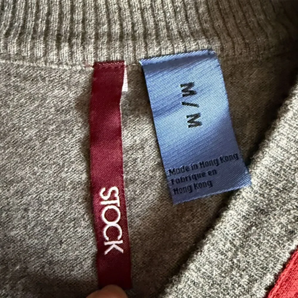 Stock Gray Retro Button Front Cardigan Sweater with pockets Size M